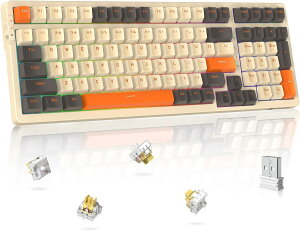 yzATTACK SHARK K98 JjJL[{[h CXBluetooth/2.4G/LType-C zbgXbv - 3s/5sΉ CG[ 100L[ 3PBTF̃L[Lbv JX^ A`S[Xg