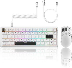 yzATTACK SHARK X65HE+R1 Q[~OL[{[h}EXZbg 65% CsbhgK[ RGB 8K|[O[g / y59g }EX PAW3311 18000DPI 2.4G/Bluetooth / 0.125msCeV[ / J