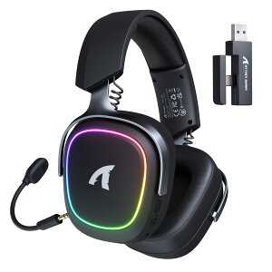 �y10�{�|�C���g�I�zATTACK SHARK G800�Q�[�~���O�w�b�h�Z�b�g RGB ���C�����X - 7.1ch �T���E���h �L��/Bluetooth/2.4GHz 3���[�h ���y�ʃA���~�t���[�� 50mm����a�h���C�o�[ PC/�X�}�z/�^�u���b�g/�m�[�g