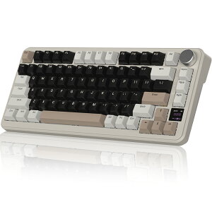 ATTACK SHARK X85Pro �Q�[�~���O���J�j�J���L�[�{�[�h �u���[�x���[�X�C�b�` �K�X�P�b�g�}�E���g ���j�A PBT3�F�L�[�L���b�vOEM�J�X�^�}�C�Y RGB 2.4G/Bluetooth/USB-C �Z�K�F�؍ς� TFT�X�N���[�� �z�b�g