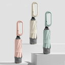 逆さ傘 折りたたみ傘 日傘 ワンタッチ カラビナハンドル 便利ハンズフリー傘 晴雨兼用 カラビナハンドル 逆さま 傘 折…