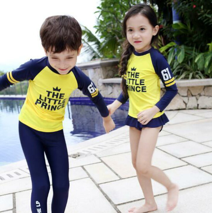 楽天市場 キッズ 水着 女の子 男の子 セパレート 長袖 子供水着 キッズ スイムウェア 2点セット スポーツウェア 子供服 プール 海 水遊び 日焼け対策 95 105cm 3歳 4歳 韓国 韓国風 双子コーデ ふたご 双子 World Twins