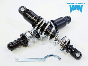 1年保証付 送料無料 HD ハーレー XL883 XL1200 スポーツスター用 アジャスタブル リアサスペンション 305mm メッキ ブラック 2色 リアショック フルオーバーホール可能 足つき 改善リアサス ワール