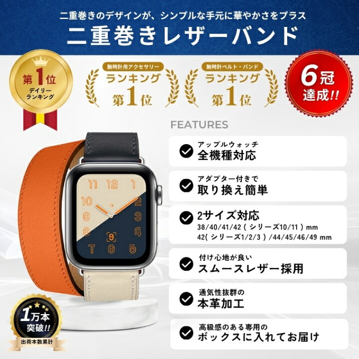 楽天市場】【マラソン期間2BUY10%オフ】アップルウォッチ バンド 2重 