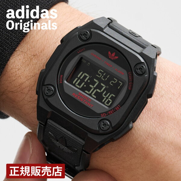 【レビュー特典あり】【正規販売店】アディダス adidas  シティテックフォー クォーツ メンズ ブラック AOST25029