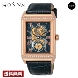 【公式ストア】SONNE ゾンネ メンズ腕時計 日本製 H021 手巻 ネイビー H021PGZNV ブランド 時計