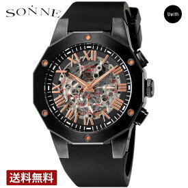 ＼期間限定P10倍／【公式ストア】SONNE ゾンネ メンズ腕時計 日本製 H026 自動巻 スケルトン H026BKPG-BK ブランド 時計