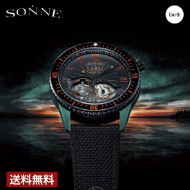 【公式ストア】SONNE ゾンネ メンズ腕時計 日本製 N027 自動巻 ブラック N027GR-BK ブランド 時計