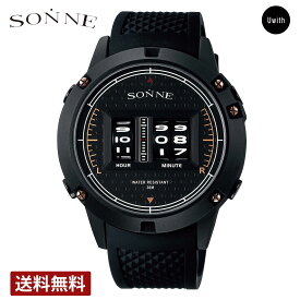 ＼お買い物マラソンP10倍／【公式ストア】SONNE ゾンネ メンズ腕時計 日本製 S163 クォーツ ブラック S163BK-PG ブランド 時計