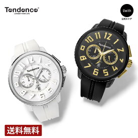 ＼お買い物マラソンP10倍／【公式ストア】TENDENCE テンデンス 腕時計 GULLIVER ガリバーラウンドクロノ クォーツ メンズ ブラック / ホワイト TG460011 / TG036013 4年保証