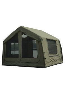 インフレータブルテント エアー 簡単組み立て ポリコットン素材 2~3人用 ロッジ 煙突穴付き 4シーズン ロッジ ファミリー 収納袋・ペグ・空気入れ付き