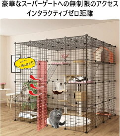 【当店全品ポイント 5 倍！7 日間限定！店舗の人気商品!】猫ケージ キャットケージ 猫ケージ 超大型 猫ケージ 大型猫 おしゃれ 3段 4段 5段 6段ペット用品 お手入れ簡単 多頭飼い 組立簡単 室内飼い