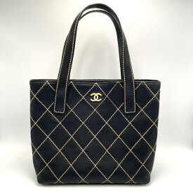 CHANEL シャネル ワイルドステッチ ラムスキン ハンドバッグ トートバッグ ブラック ココマーク ダイヤステッチ ヴィンテージ レディース 女性 カバン 鞄 ブランドバッグ ブランド品 服装小物 シャネルトートバッグ