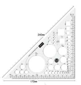 UCHIDA ウチダ MARVY ツマミ付き三角定規 プラスα II 014-0286