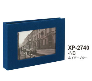 セキセイ ハーパーハウス フレームポケットアルバム Lサイズ 40枚収容 ネイビーブルー NB XP-2740-15