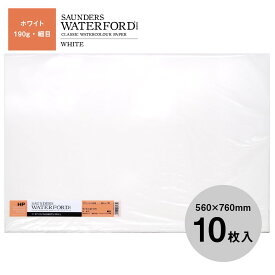 ホルベイン ウォーターフォード水彩紙 ホワイト 中判 560×760mm 並厚口 190g 細目 10枚セット 261607