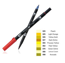 トンボ鉛筆 水性マーキングペン デュアルブラッシュペン Dual Brush-Pen ABT 単色 色番号020～098 AB-T0
