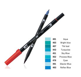 トンボ鉛筆 水性マーキングペン デュアルブラッシュペン Dual Brush-Pen ABT 単色 色番号401～493 AB-T4