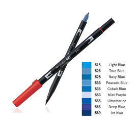 トンボ鉛筆 水性マーキングペン デュアルブラッシュペン Dual Brush-Pen ABT 単色 色番号515～569 AB-T5