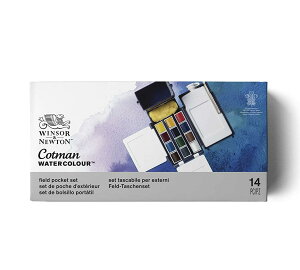 W&N ウィンザー&ニュートン コットマン ウォーターカラー CWC ハーフパン 12色 フィールドポケットセット 18909639