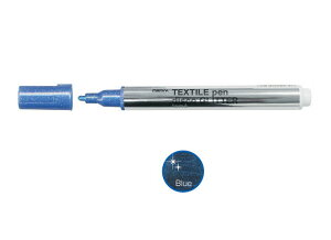 マービー 布用マーカー テキスタイルペン ディスコグリッター ラメ 単品 ブルー 6本入 No.50222-0D03