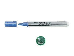 マービー 布用マーカー テキスタイルペン ディスコグリッター ラメ 単品 グリーン 6本入 No.50222-0D04