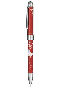 セーラー万年筆 優美蒔絵 複合筆記具 2色ボールペン+シャープペンシル 蝶 レッド 16-0333-230