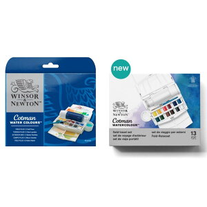 W&N ウィンザー&ニュートン コットマン ウォーターカラー CWC ハーフパン 12色フィールド PLUSセット 18909374