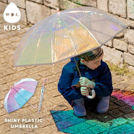 【Wpc.公式】キッズ長雨傘 キッズシャイニーアンブレラ KIDS SHINY PLASTIC UMBRELLA【長傘 ビニール傘 通園 通学 旅行 かわいい おしゃれ 子供 子ども 女の子 男の子 虹色 母の日 プレゼント】 0513