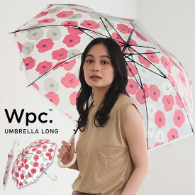 【Wpc.公式】［ビニール傘］ジャンプ傘 ピオニレッド【長雨傘 長傘 レディース 60cm 北欧風 花柄 テキスタイル かわいい 耐風 風に強い 折れにくい グラスファイバー 可愛い 母の日 プレゼント】 0513