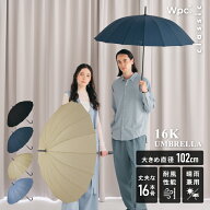 【Wpc.公式】雨傘 長傘 Wpc. classic 16K UMBRELLA【晴雨兼用 UVカット 大きめサイズ 直径102cm 傘 16本…