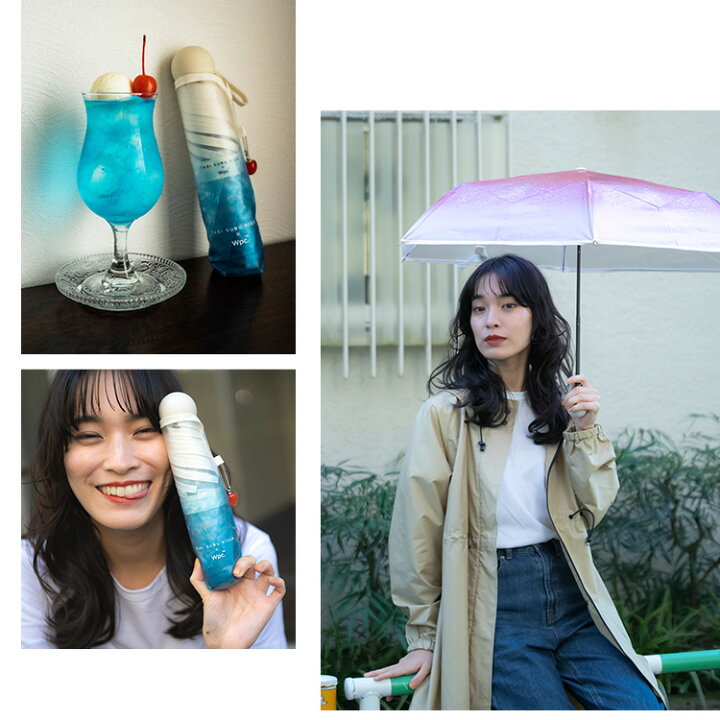 楽天市場 ギフト対象 Wpc 公式 ビニール傘 旅する喫茶 Wpc クリームソーダアンブレラ ミニ 折りたたみ雨傘 折りたたみ傘 レディース 女性 おしゃれ かわいい フォトジェニック インスタ映え チェリー型チャーム Wpc Kiu Official Shop