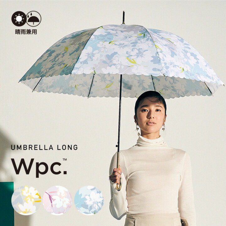 雨傘 シルエットフラワー 58cm ジャンプ傘 継続撥水 晴雨兼用 レディース 長傘／Wpc.（WPC）