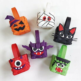 紙バンド手芸トライアルキット♪☆ハロウィンキット☆ハロウィンミニミニバスケット6種セット