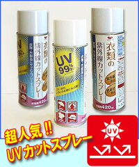 お徳用420ｍｌ　衣類、布用 ・紫外線カットスプレー・ UV99％カット（綿100％の場合）するスグレモノ！ 日傘、帽子、スカーフなどにもシュッ！