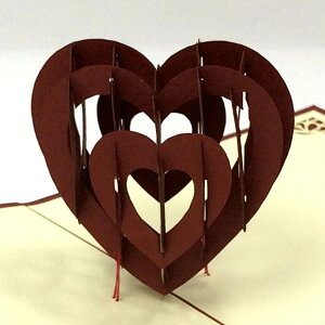 グリーティングカード ディーゼ・クラップカルテン 3Dポップアップカード ハートカップル L03(1枚入り)