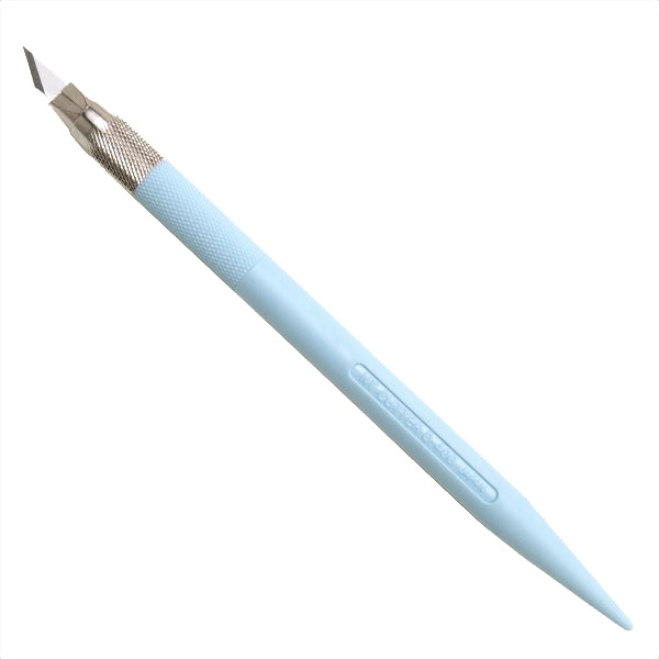 消しゴムはんこや切り絵など 細かい作業で大活躍 かわいいパステルカラーのデザインナイフです Ntカッター デザインナイフ ブルー D 401p B デザインカッター