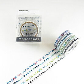 マスキングテープ ROUND TOP 丸天産業 ラウンドトップ space craft スペースクラフト face4 5mm×7m×4柄 SC-MK-071