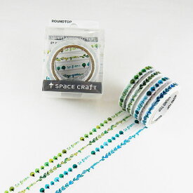 マスキングテープ ROUND TOP 丸天産業 ラウンドトップ space craft スペースクラフト go green4 5mm×7m×4柄 SC-MK-072