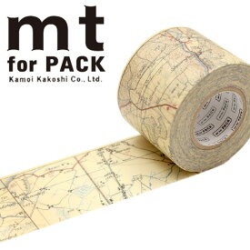 梱包用粘着テープ 幅広 mt カモ井加工紙 mt for PACK 地図ヴィンテージ 45mm×15m MTPACK13 1巻
