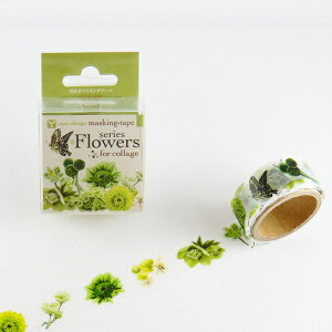 }XLOe[v ROUND TOP ۓVY Ehgbv yano design ^ series Flowers for collage / green 20mm×5m YDMK037