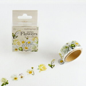 }XLOe[v ROUND TOP ۓVY Ehgbv yano design ^ series Flowers for collage / white 20mm×5m YDMK038