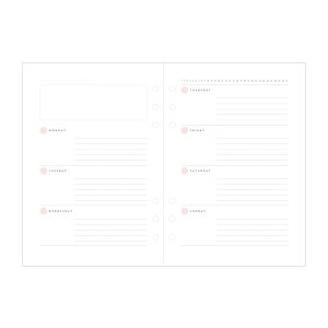 手帳 2020 システム手帳 リフィル・日付なしダイアリ マークス MARK'S A5 週間ホリゾンタイル ピンク ODR-RFL01-H