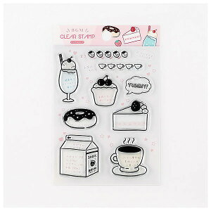 クリアスタンプ BGM ビージーエムキロク・ティータイム BT-CS037 手帳 スケジュール はんこ おしゃれ かわいい