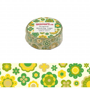 �}�X�L���O�e�[�v ���[���h�N���t�g WORLD CRAFT RETRO FLOWERS SMJ-011 15mm×7m