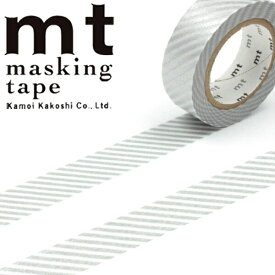 マスキングテープ mt カモ井加工紙 mt1P ストライプ・シルバー （15mmx7m） MT01D146・1巻