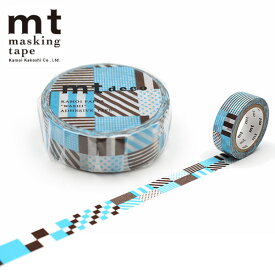 マスキングテープ mt カモ井加工紙 mt 1P ミックス・ブルー （15mmx7m）MT01D122R