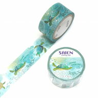 マスキングテープ SAIEN 彩宴 カミイソ産商 Marine Life マリンライフ 箔押し ウミガメ UR-3120 20mm×5m