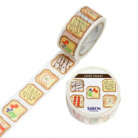 マスキングテープ SAIEN 彩宴 カミイソ産商 オリジナルシリーズ LOVE TOAST Sweets UR-4065 20mm×7m