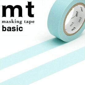 マスキングテープ mt カモ井加工紙 mt1P basic 1巻 無地 ベビーブルー 15mmx7m MT01P191R